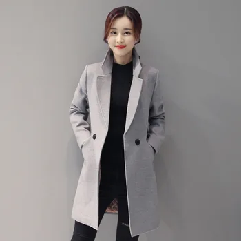 

Popular woolen coat female 2020 autumn and winter new Korean style Slim long outwear 1692TL