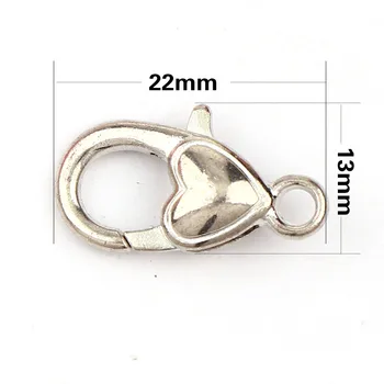 

New Arrival Heart Shape White K Lobster Clasps Hook Key Chain Components DIY Jewelry Bracelet Making Accessories