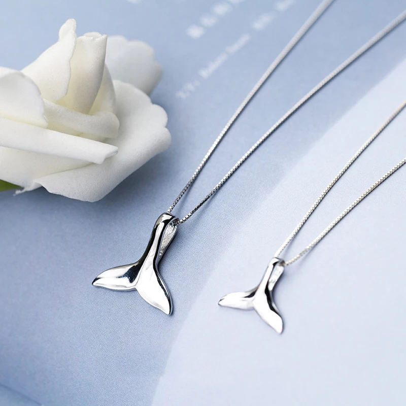 MloveAcc 925 пробы серебряные морские рыбки Хвост кита Подвески с изображением русалки для ожерелья для женщин серебряные ювелирные изделия подарок для девочки
