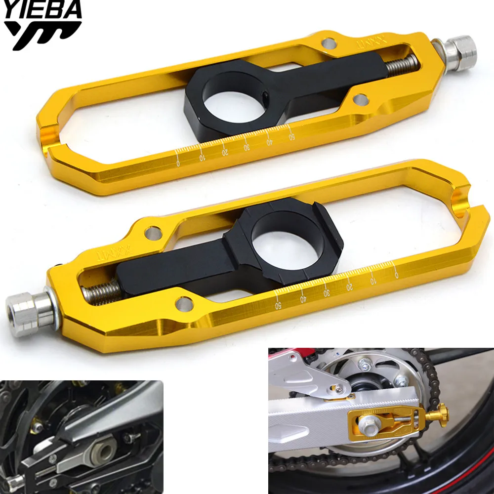 CNC Motorcycle Rear Axle Spindle Chain Adjuster Blocks chain adjuster tensioners For YAMAHA Tmax 530 T-MAX 530 TMAX530 2013-2016