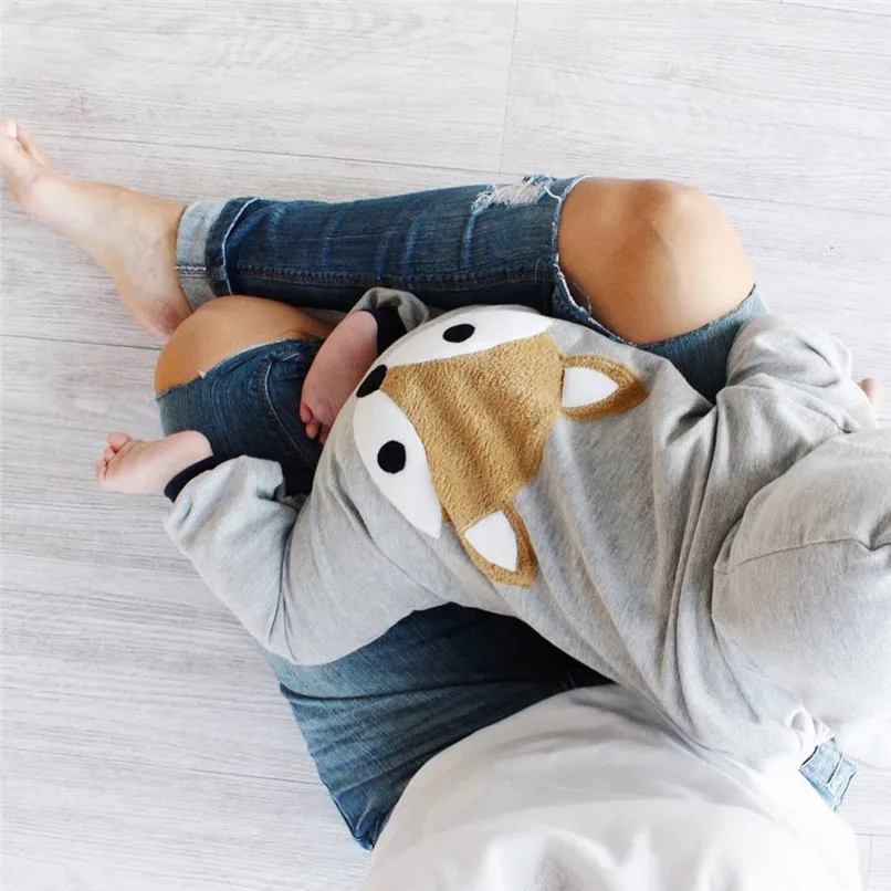 2018 Winter Babys Clothes Toddler Infant Baby Boys Girls Fox Print Long Sleeve Stripe Hooded Jumpsuit Romper Clothes JY26#F (1)