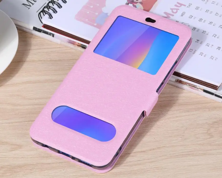 pink Роскошный флип-чехол с быстрым ответом для Meizu note 9 16X чехол с окошком для просмотра откидной кожаный чехол для Meizu 16 Plus чехол для телефона - Цвет: pink
