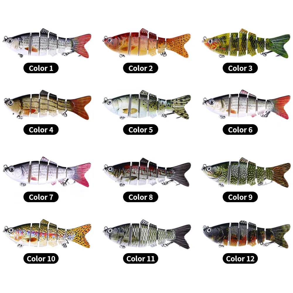 

HENGJIA Fishing Lure 10cm 20g 3D Eyes 6-Segment Lifelike Fishing Hard Lure Crankbait With 2 Hook Fishing Baits Pesca Cebo