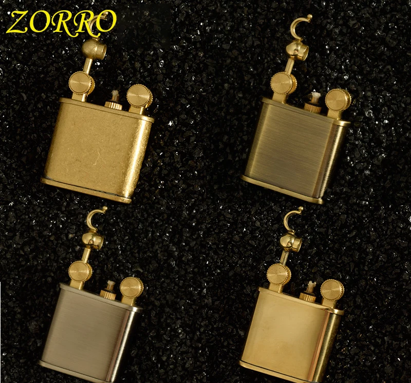 

ZORRO Lighter Gasoline For Cigarette Smoking Copper Oil Petrol Refillable Use Flint Kerosene Fire Lighter