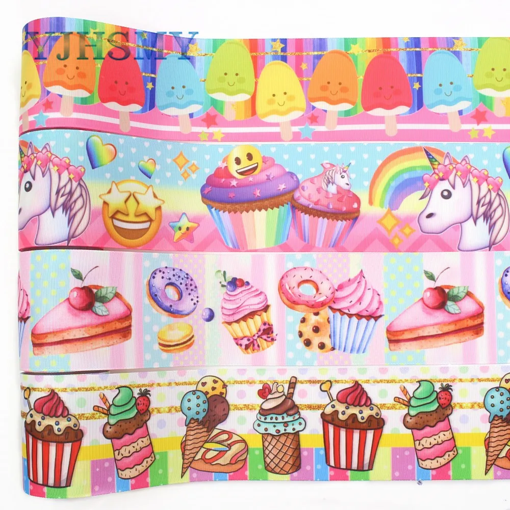

YJHSMY I-19426-1108,75mm,5yards Cartoon Thermal transfer Printed grosgrain Ribbons,bow cap DIY handmade accessories decoration.