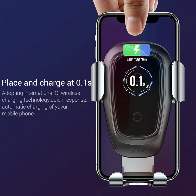  Baseus Qi Drahtlose Ladegerät Auto Telefon Halter für iPhone 11Pro Samsung Handy Halter Stehen Air 