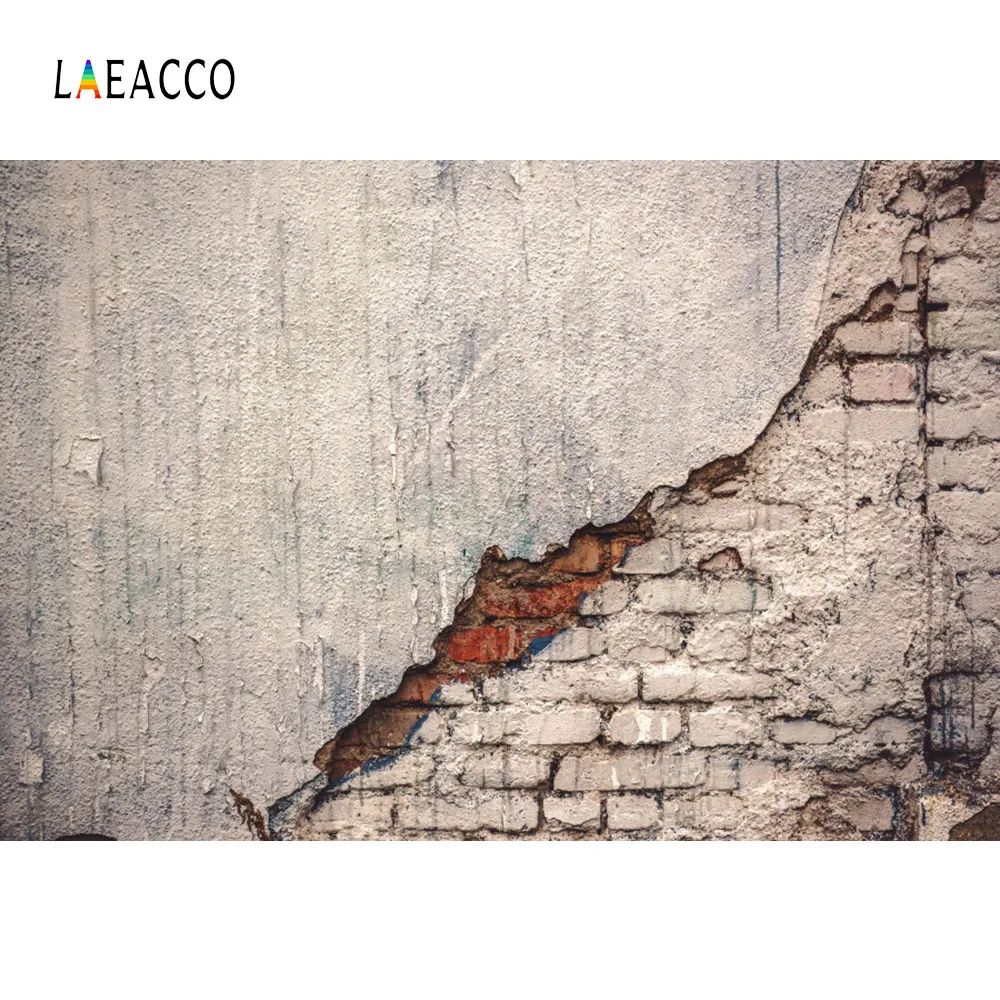 

Laeacco Old Grunge Peeled Cement Brick Wall Portrait Photography Backgrounds Customized Photographic Backdrops For Photo Studio
