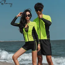 Спортивный купальник Одежда с длинным рукавом мягкий рашгарды Mujer пикантные Лоскутные пара сёрфинг костюмы для мужчин женщин купальники