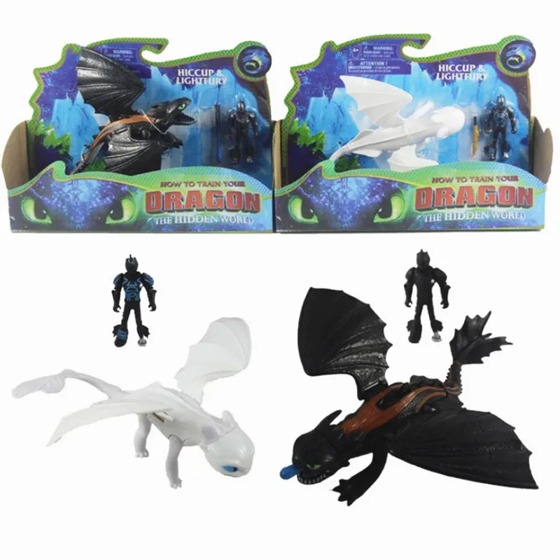 

How To Train Your Dragon 3 Can Fire Bullets Toothless Action figure Light Fury Toothless Toys For Children's Birthday Gifts