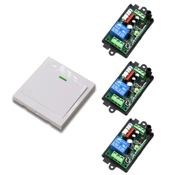 

New Remote Control Switch AC110V 220V 3* Receiver Wall Transmitter Wireless Power Switch Radio Controlled Switch Relay Hot Sale