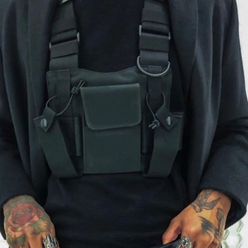 

Hot Hip Hop Chest Bags for Men Oxford Waterproof Fashion Streetwear Functional Package Tactical Harness Chest Rig Bag Kanye West
