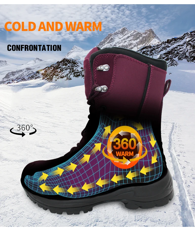 Gsou/новые зимние уличные ботинки, женская непромокаемая обувь, Нескользящие очень теплые зимние женские походные ботинки для альпинизма и