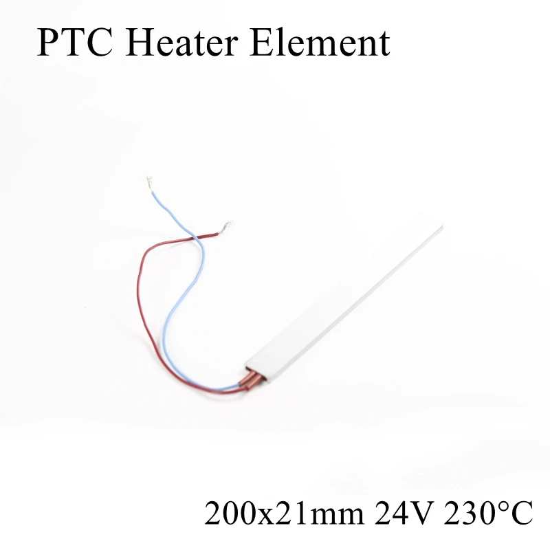 200x21 мм 24 в 230 градусов Цельсия Алюминиевый PTC нагревательный элемент постоянный термостат термистор воздушный Датчик нагрева оболочки 200*21 мм