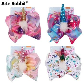 

Jojo Will Size Ox Horn Lint Unicorn Bow Hairpin Children Hair Decorate