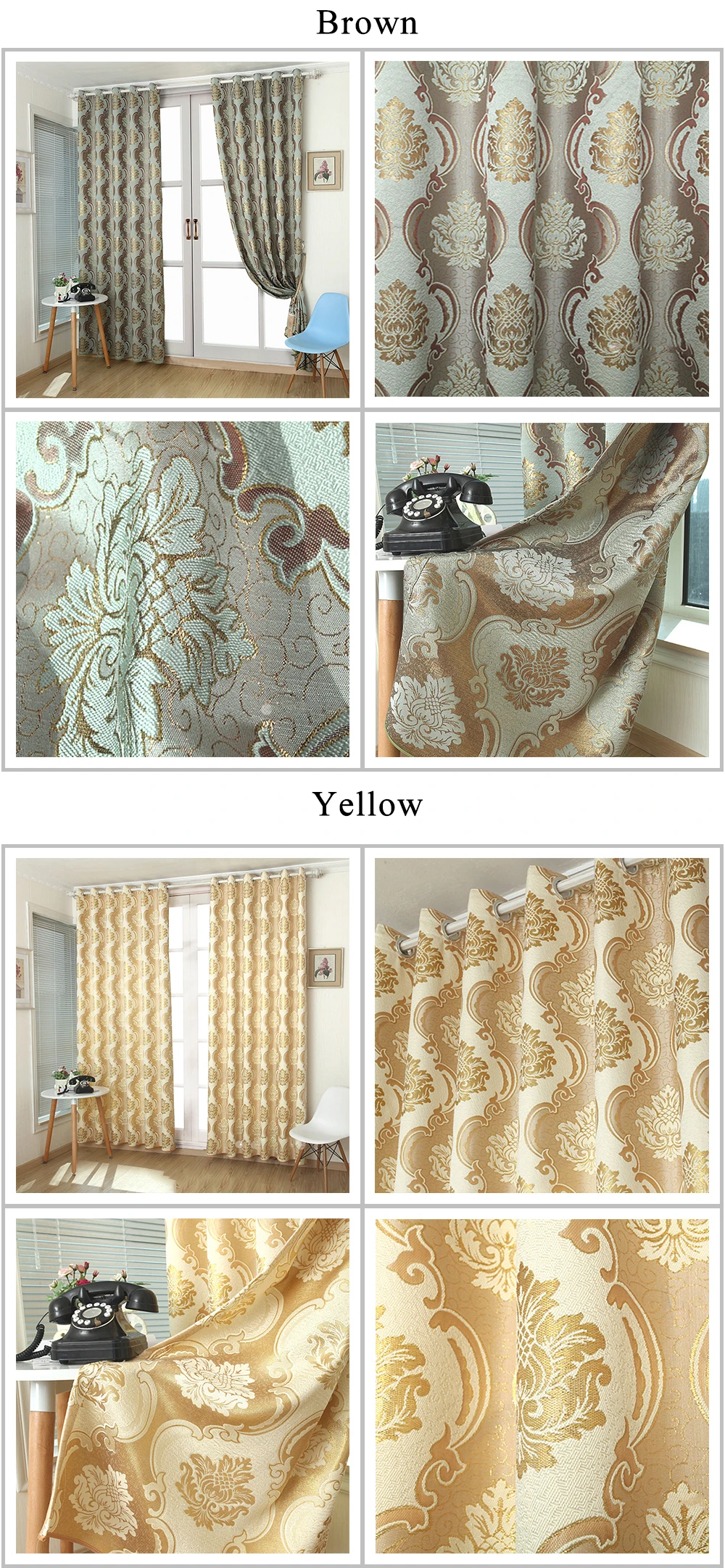 SZ094NAPEARL European Floral Desgin Living Room Curtain Luxury Thick Cloth Window Shading Panel Drops Home Decoration New Year Shades