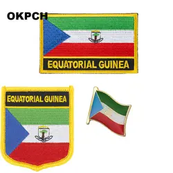 Экваториальный значок с флагом 3 шт. набор патчей для одежды DIY украшения PT0047-3
