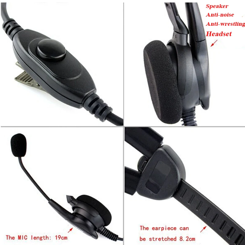 PTT MIC Мощный Динамик Анти шум анти борьба гарнитура для Walkie Talkie двухстороннее