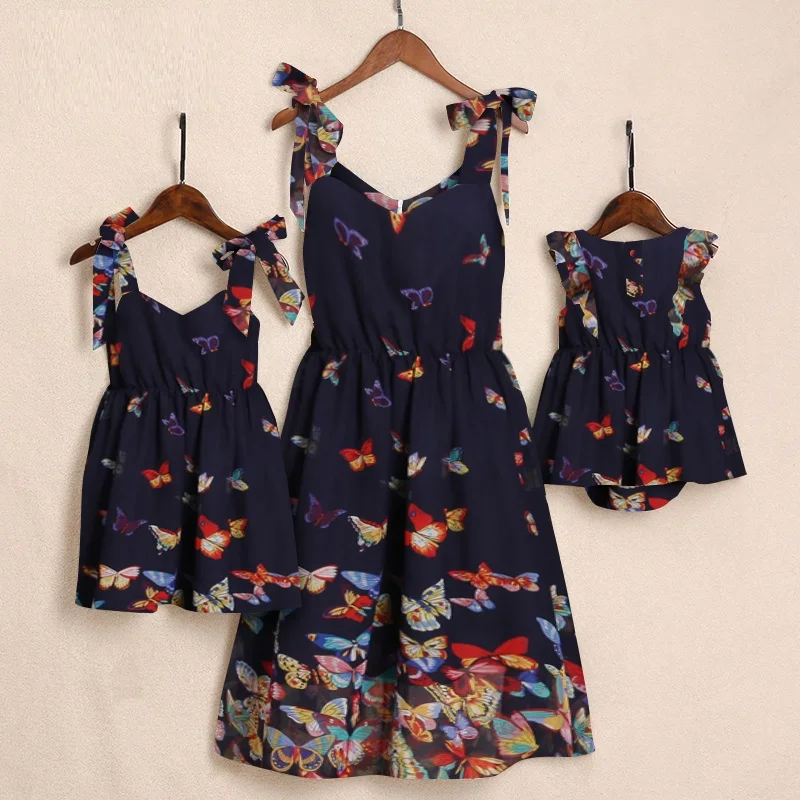 

butterflies mother daughter dresses family look mommy and me clothes mom mum mama and baby girls matching dress family outfits