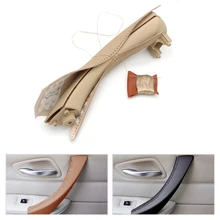 Costura à mão De Couro Micro Direita/esquerda Painel Da Porta Pull Handle Guarnição Da Tampa Interna do Punho da Tampa Para BMW 3 Series e90 E91 325 330 318