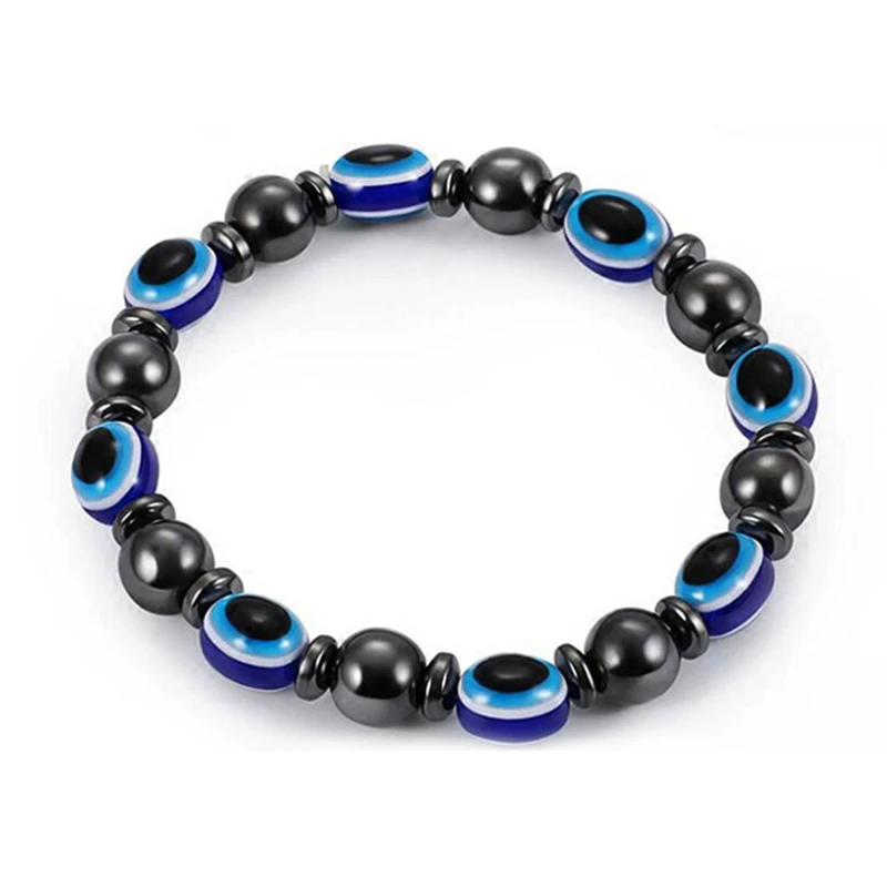 Unisex Magnetic Bracelet Beads Hematite Stone for Therapy Health Care
