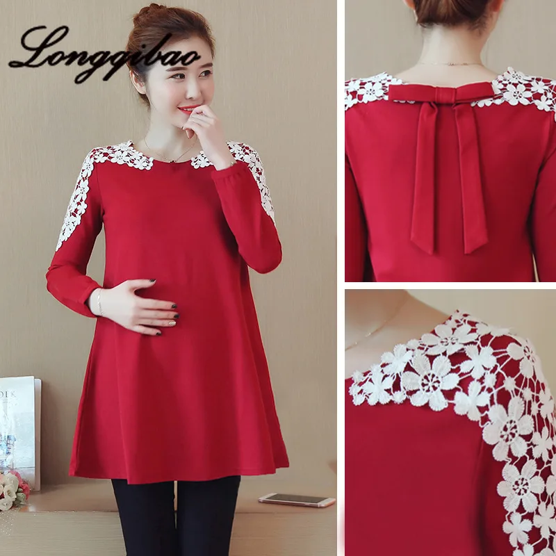 

Pregnant Women Dress Spring and Autumn Large Size Long-sleeved Loose Maternity Dress Korean Version of The Tide Mother Dress