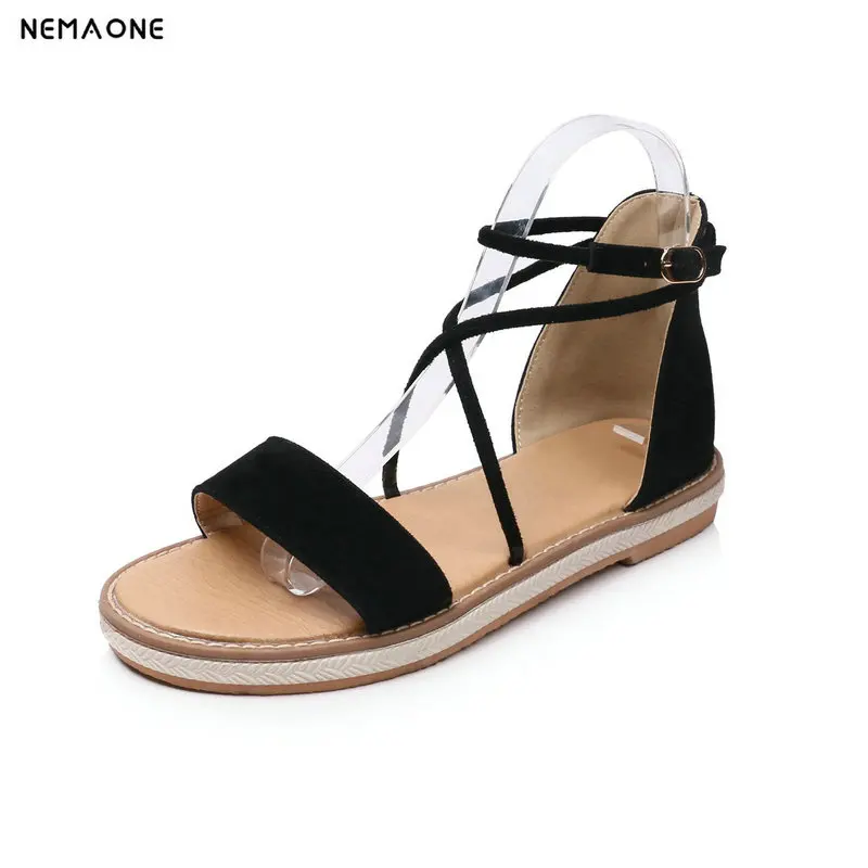 

NEMAONE Women Sandals Flat With Shoes Bandage Bohemia Leisure Lady Sandals open Toe Outdoor women's summer footwear Shoes
