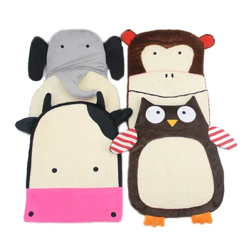 

Cartoon Animals Pattern Cat Scratch Board Pet Interactive Toy Scratching Pad Claw Pad Cat Toy with soft fleece surface