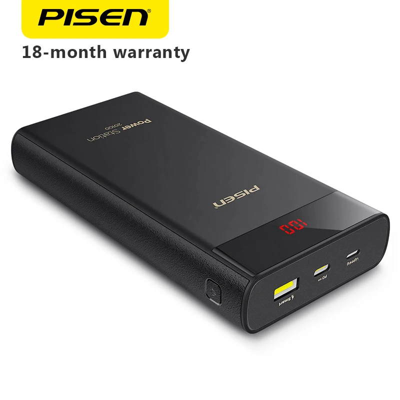 

PISEN 20100mAh PD Quick Charge Power Bank External Battery Type c 2.4A QC.3.0 Powerbank forPhones & Tablets