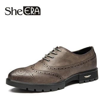 

Fashion Leather Men's Brogue Shoes Business Brand Leather Men Shoes Casual Design Men Flats Oxfords Wedding Shoes Size 38-43