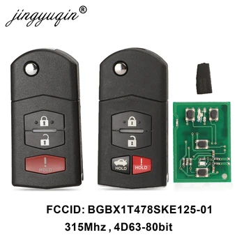 Keyforkess 3/4 bottoni a distanza pieghevole chiave dell'automobile 315Mhz per Mazda 3 5 6 CX-9 MX-5 Miata BGBX1T478SKE125-01 4D63 Chip Fob