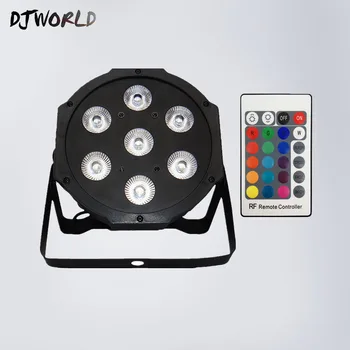 

Wireless Remote Control LED Flat Par 7x12W RGBW Lighting DMX512 control disco lights professional stage DJ equipment