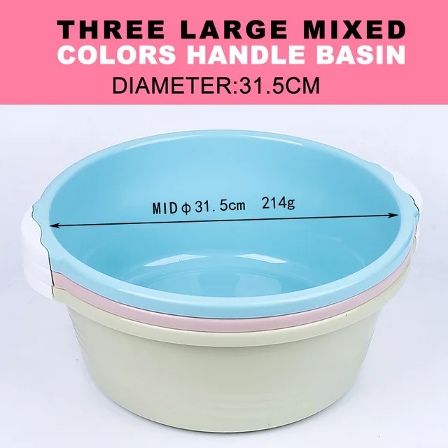 3 piece sets portable plastic basins large small Wash basins babies