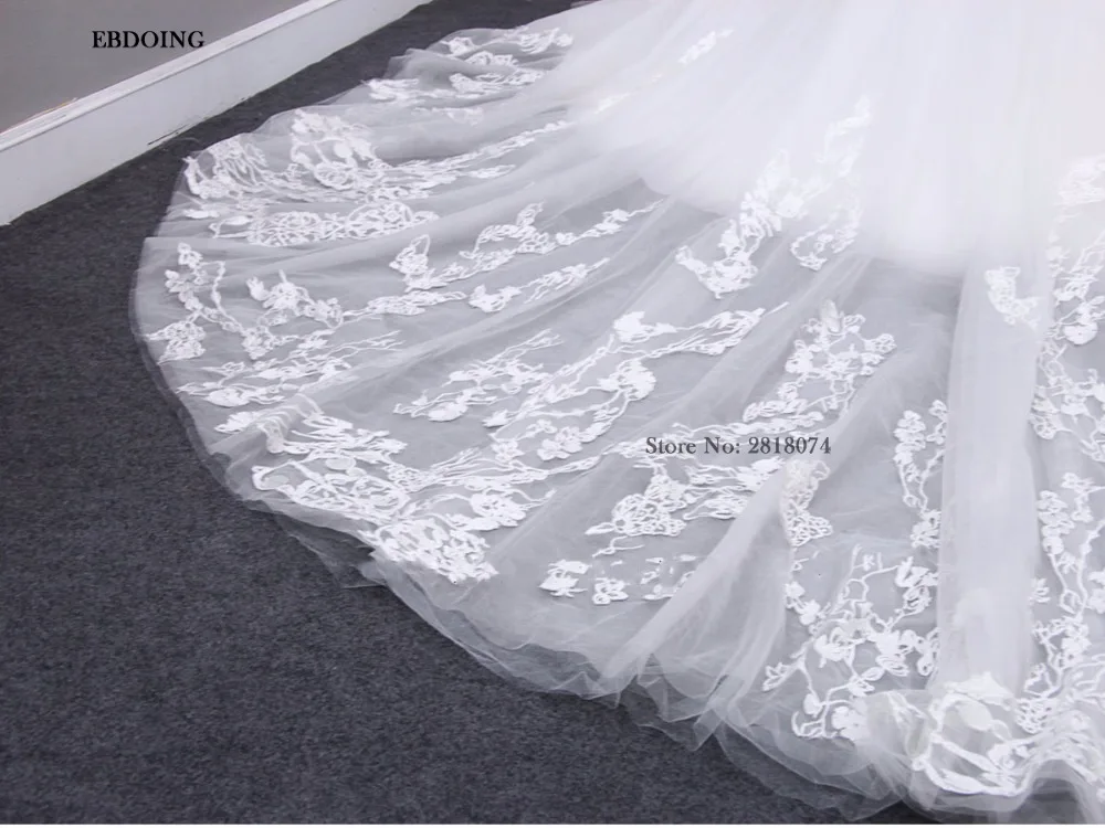 Реальные фото; Robe De Mariage Свадебные платья vestidos de Novia линии o-образным вырезом индивидуальный заказ свадебное платье с Кружево аппликации