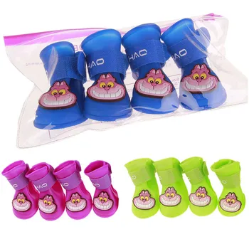

S/M/L Dog Pet Waterproof Rain Shoes Silicone Boots Anti-slip Teddy Bichon Poodle Samoye #01