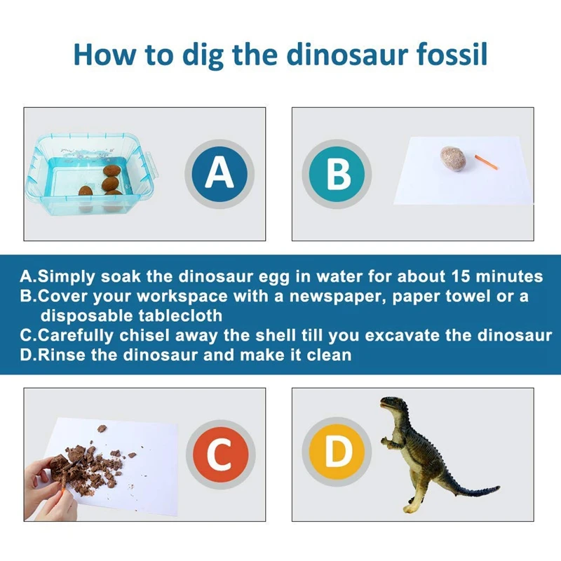 12 шт./компл. динозавр яйца игрушки копания окаменелостей раскопки динозавр игрушки для детей Обучение Обучающие игрушки, подарки случайный