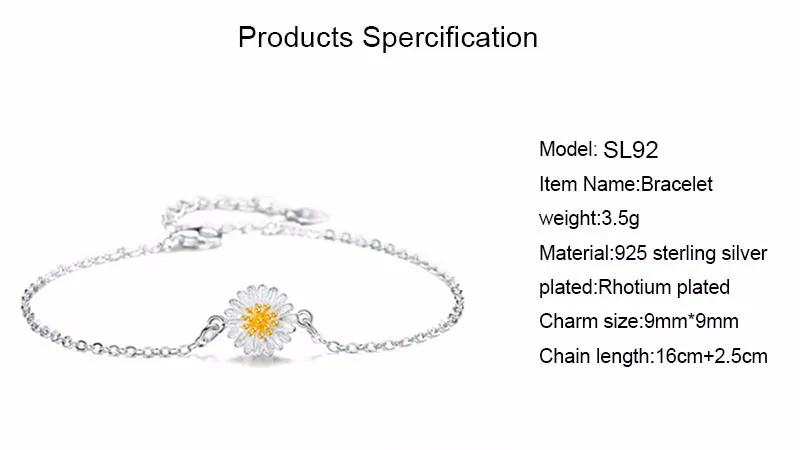 Sinya Sunshine flowers charm bracelet in 925 sterling silver for women girls Mom 2017 New years gift 16cm+2.5cm length Hot sale 2017 New arrival Hot sale Biggest promoti (11)