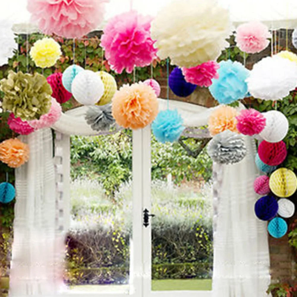 1pcs 8inch (20cm) pompon Tissue Paper Pom Poms Flower Kissing Balls