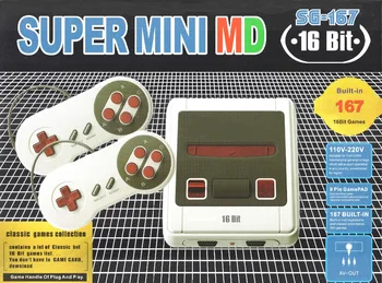 

30pcs Retro Mini TV Video Game Console For Sega MegaDrive 16 Bit Games with 167 Different Built-in Games Two Gamepads AV Out