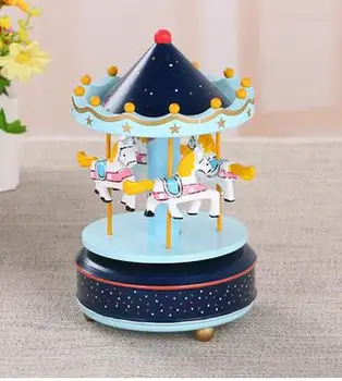

merry-go-round music box of crystal ball octave birthday Trojan horse Music box furniture Craftwork 2PC wholesale factory outle