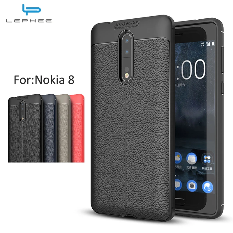 Lephee для Nokia 6 Чехол 8 5 3 чехол Роскошные Силиконовые Мягкий ТПУ углеродного волокна