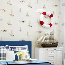 Мультфильм парусная лодка обои для детской комнаты 3d рельефная картина нетканые обои для маленьких мальчиков Спальня обои для стен QZ130