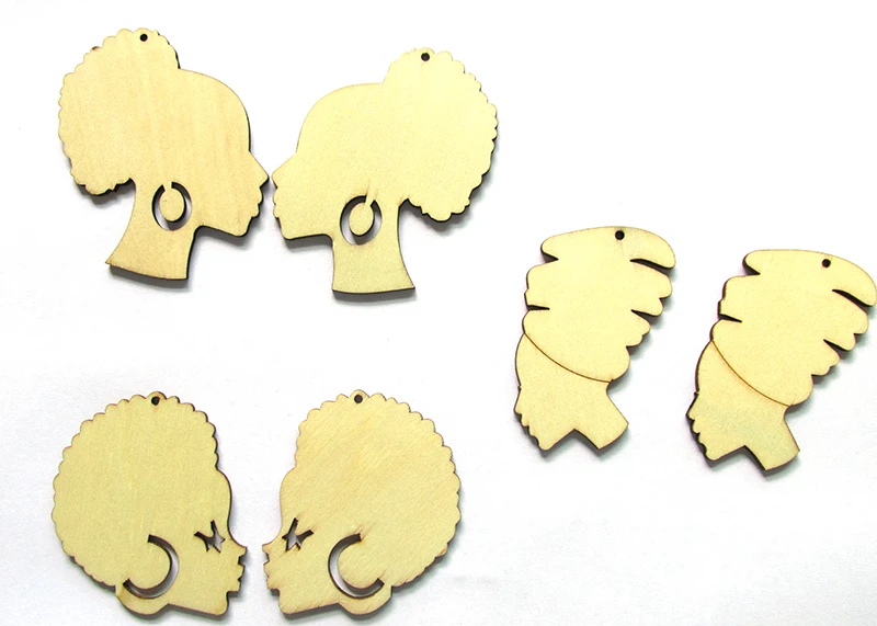 Женские деревянные серьги в африканском стиле с лазерной огранкой|wooden earrings|wooden