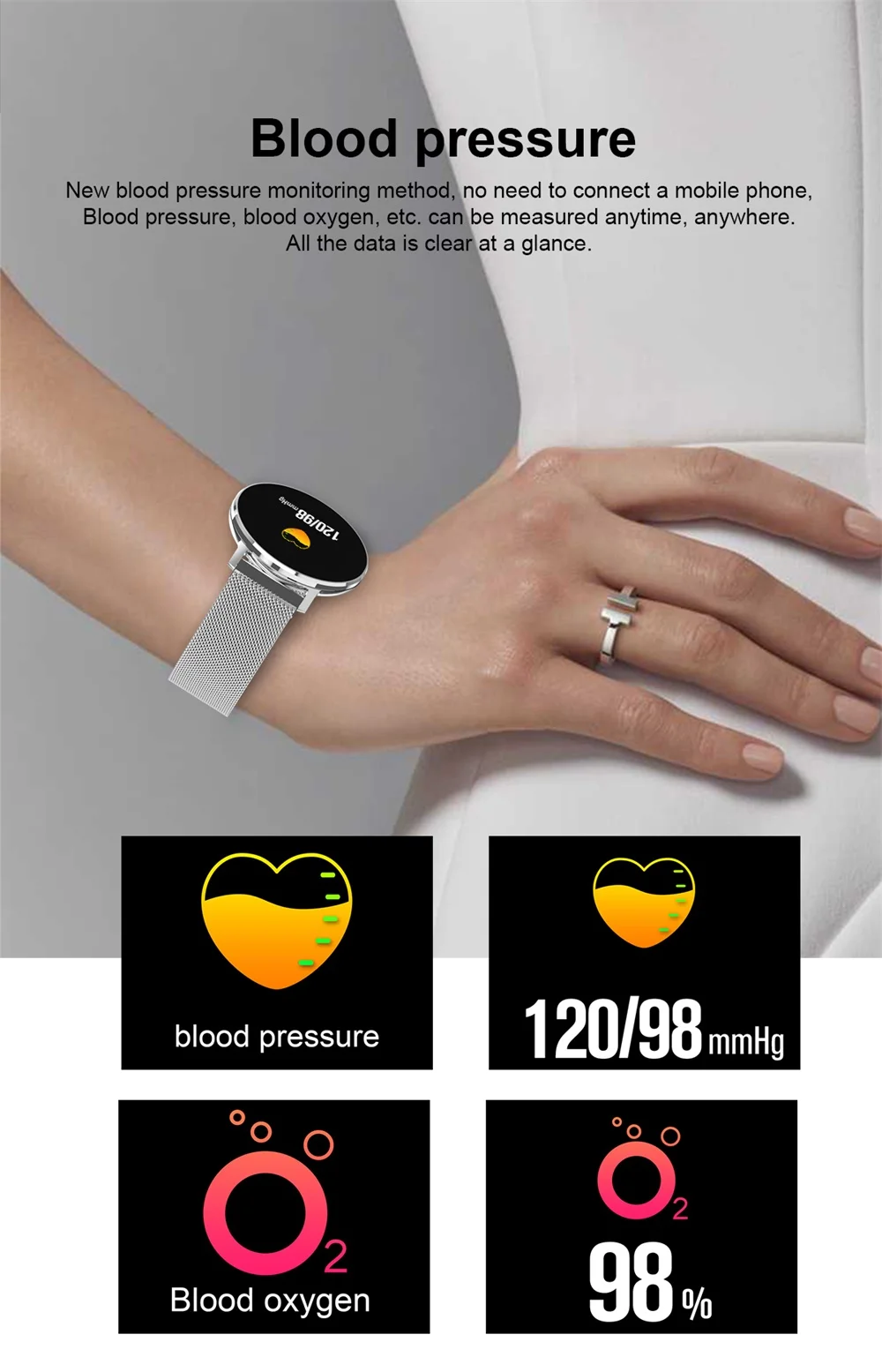 696 Новые смарт-часы T5 браслет сердечного ритма фитнес контроль сна трекер кровяное давление цветной экран водонепроницаемый круглый Спорт