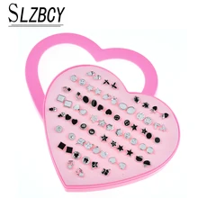 Модные женские серьги-гвоздики золотого и серебряного цвета, 36 пар, Набор детских сережек в форме сердца с цветком и звездой, детские серьги, модные украшения, подарок