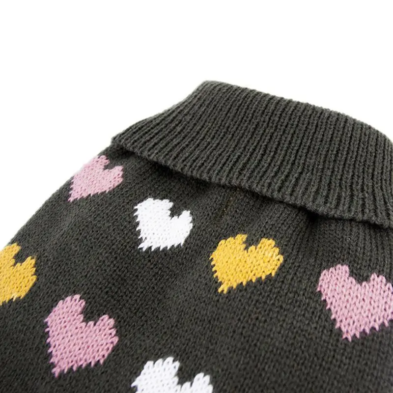 Dog Cat Knit Sweater Heart Design Pet Cute Sweatshirt for Autumn And Winter Multi-Color Protect Two Feet Dog Warm Clothing