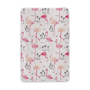 

Flamingo Bird Palm Tree White Blanket Soft Warm Cozy Bed Couch Lightweight Polyester Microfiber Blanket