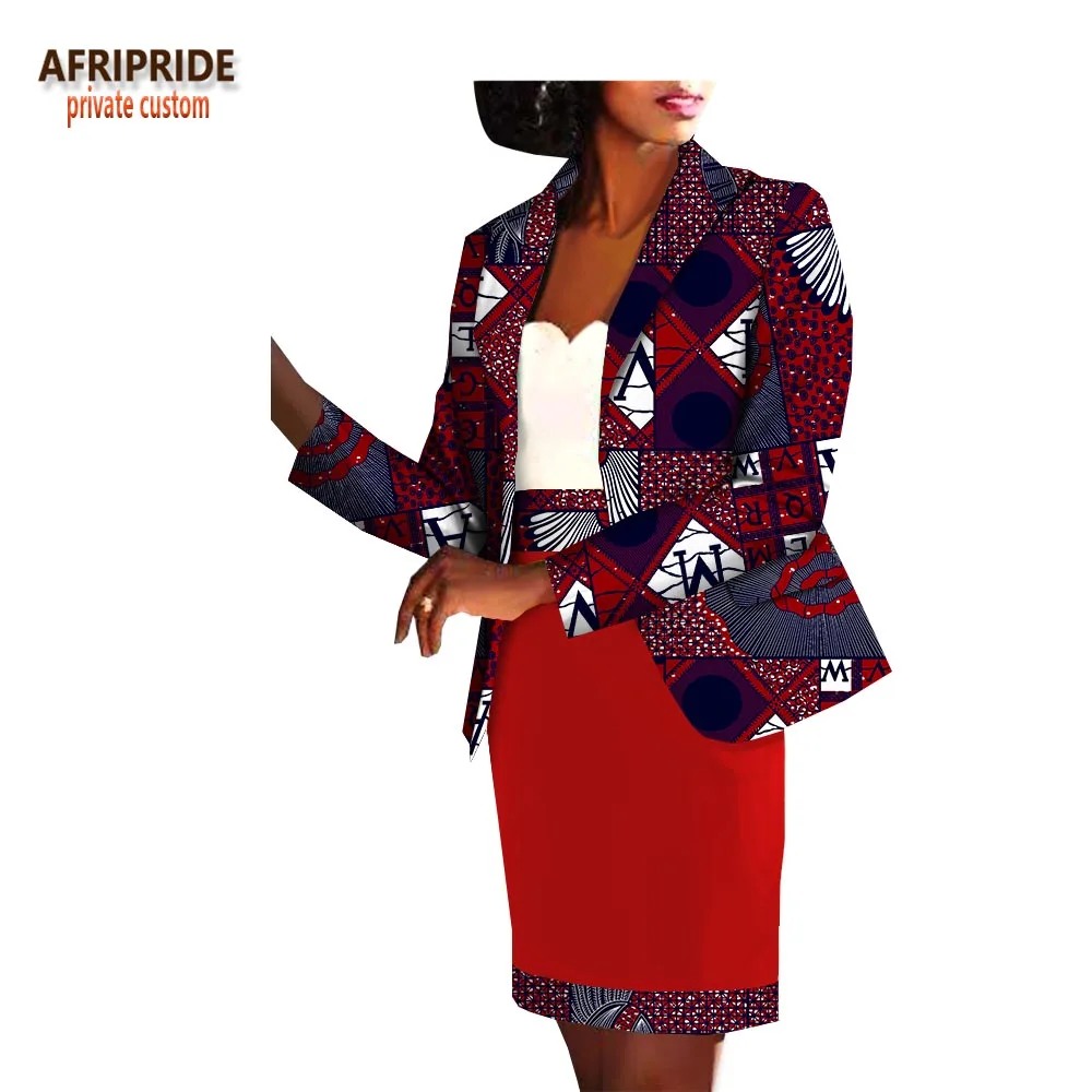 Du 162bj With Ensemble De Jupe 187j 72j Africain Printemps Top Femmes 111j Aa1826014 Set 183j Bureau Manches Et Afripride Bouton 158bj Genou Dessus Plein No Longueur Automne 2019 wp6nx4Un