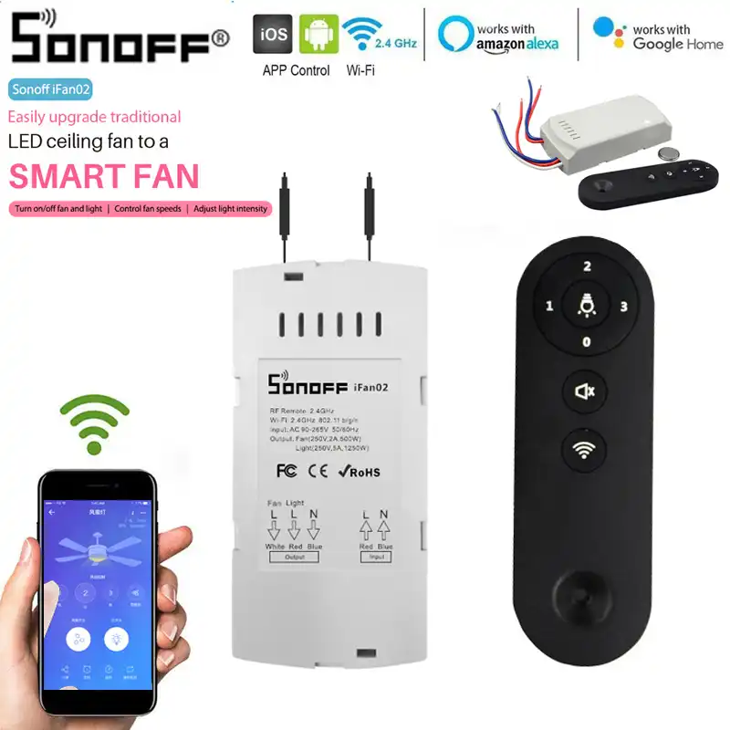 Sonoff Ifan02 Convert Non Smart Led Ceilingfan To Wifi Smart App