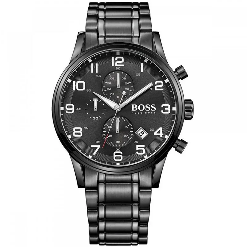 

BOSS Aeroliner Men Watches Chronograph 3-Hand Quartz Watchwith Black Dial Watch with Stainless Steel Strap - 1513180