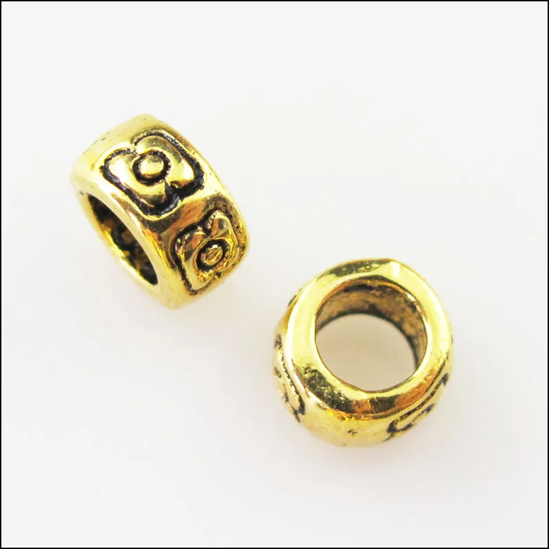 

New 25Pcs Antiqued Gold Tone Round Spacer Beads Charms 7mm